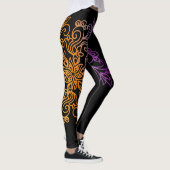 Elegant oranje paars gradiënt Mandala Leggings (Rechts)