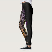 Elegant oranje paars gradiënt Mandala Leggings (Links)