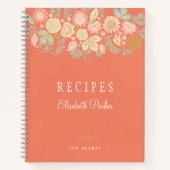 Elegant oranje pastel-koekjesrecepten notitieboek (Voorkant)