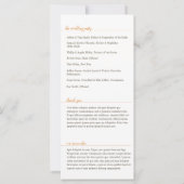 Elegant Oranje programma, Caroline Wedding (Achterkant)