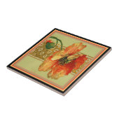 Elegant  Oranje Red Poppie Tegeltje (Zijkant)