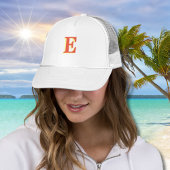 Elegant Oranje rood 3D Initiaal Letter | koraal Trucker Pet