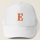 Elegant Oranje rood 3D Initiaal Letter | koraal Trucker Pet (Voorkant)