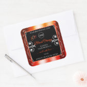 Elegant Oranje rood etiket Logo juwelen zwart (Envelop)