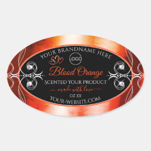 Elegant Oranje rood etiket Logo juwelen zwart