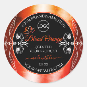 Elegant Oranje rood etiket Logo juwelen zwart
