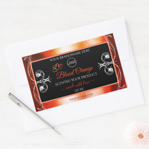 Elegant Oranje rood etiket Logo juwelen zwart