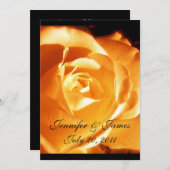 Elegant Oranje Roos Wedding Invitation Kaart (Voorkant / Achterkant)