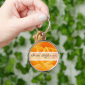 Elegant Oranje Roos Wedding Sleutelhanger (Hand)