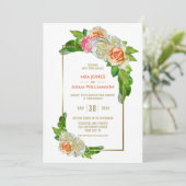 Elegant Oranje roze roze roodbruin Kaart (Staand voorkant)