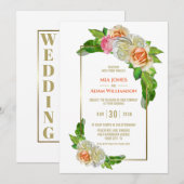 Elegant Oranje roze roze roodbruin Kaart (Voorkant / Achterkant)