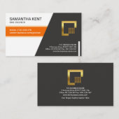 Elegant Oranje Stripe Trapezium Engineering Visitekaartje (Voorkant / Achterkant)