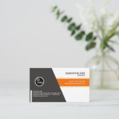 Elegant Oranje Striped Engineer Visitekaartje (Staand voorkant)