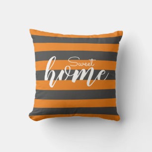 Elegant Oranje striped Pattern Test Sweet Home Kussen