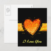 Elegant Oranje Valentijnsdag hart personaliseren Feestdagenkaart (Voorkant / Achterkant)