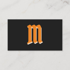 Elegant oranje vormen op zwart monogram 3d effect visitekaartje