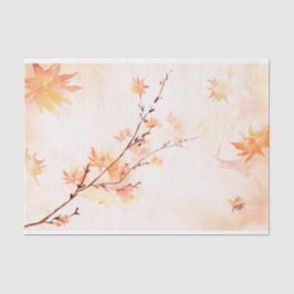 Elegant Oranje Waterverf Maple Leaves Autumn Herfs Tissuepapier