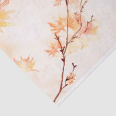Elegant Oranje Waterverf Maple Leaves Autumn Herfs Tissuepapier (Detail)