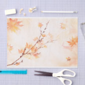 Elegant Oranje Waterverf Maple Leaves Autumn Herfs Tissuepapier (Craft)
