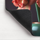 Elegant Oranje White Amaryllis Flower Muismat (Hoek)