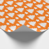 Elegant Oranje White Kersttree Pattern Cadeau Cadeaupapier (Hoek)