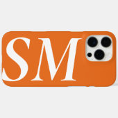 Elegant Oranje wit vet Initiaal monogram Case-Mate iPhone Case (Achterkant (horizontaal))