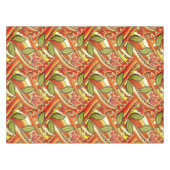 Elegant Oranje witte bloemen en zwijn Tafelkleed (Voorkant (Horizontaal))