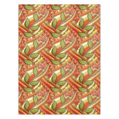 Elegant Oranje witte bloemen en zwijn Tafelkleed (Voorkant)