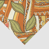 Elegant Oranje witte bloemen en zwijn Tissuepapier (Detail)