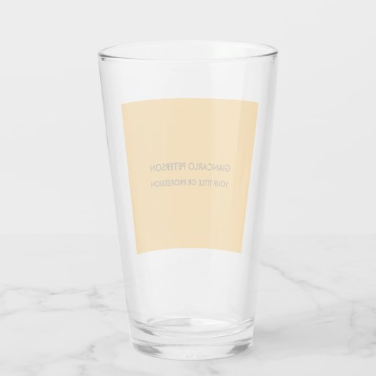 Elegant Oranje Yellow Minimalist Professional Glas (Achterkant)