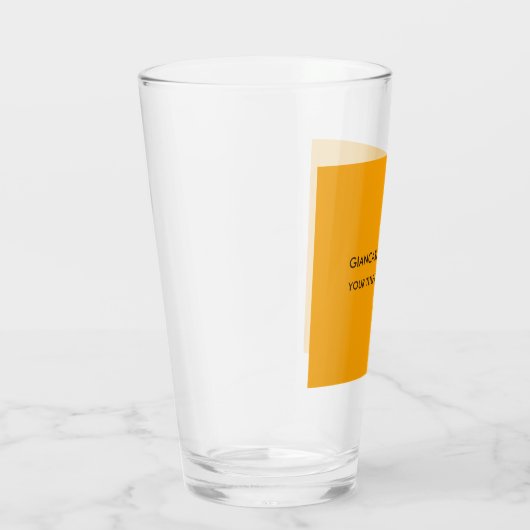 Elegant Oranje Yellow Minimalist Professional Glas (Rechts)