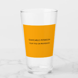 Elegant Oranje Yellow Minimalist Professional Glas