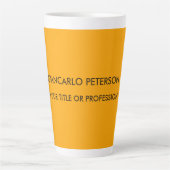 Elegant Oranje Yellow Minimalist Professional Latte Mok (Voorkant)