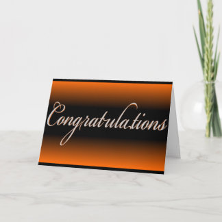 Elegant oranje zwarte vervagen Gefeliciteerd credi Kaart