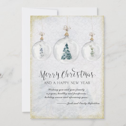 Elegant Oranment Kerstmis Holiday Kaart (Voorkant)