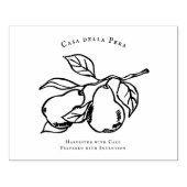 Elegant Orchard Pear Illustration Rubber Stamp Rubberstempel (Afrduk)