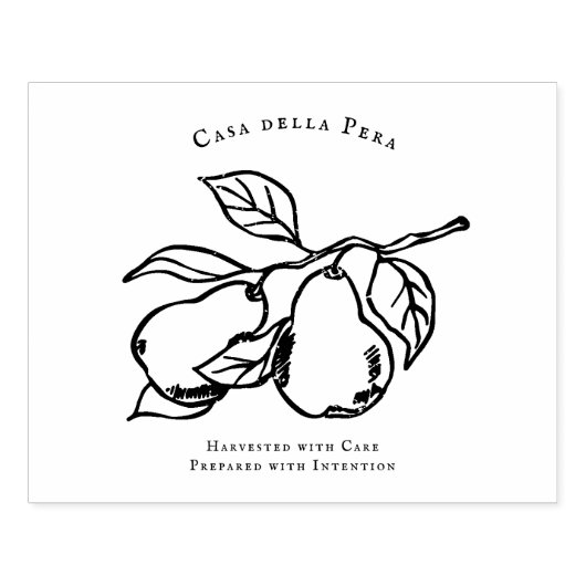 Elegant Orchard Pear Illustration Rubber Stamp Rubberstempel (Afrduk)