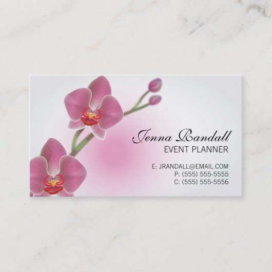 Elegant Orchid Double Sided Visitekaartje (Voorkant)