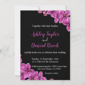 Elegant Orchid Flower Black Summer Floral Wedding Kaart (Voorkant)