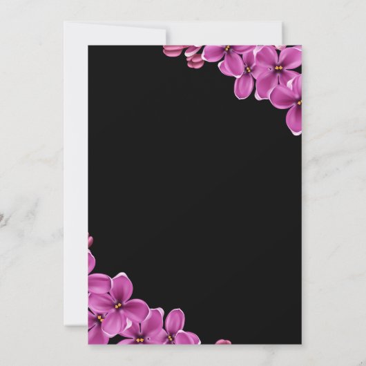 Elegant Orchid Flower Black Summer Floral Wedding Save The Date (Achterkant)