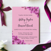 Elegant Orchid Flower Dusty Roos Floral Wedding Kaart