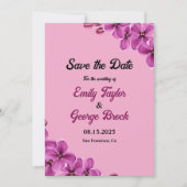 Elegant Orchid Flower Dusty Roos Floral Wedding Save The Date (Voorkant)