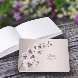 Elegant Orchid Minimalist Wedding Guest Book Gastenboek