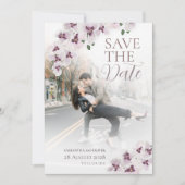 Elegant Orchid Minimalist Wedding Save the Date (Voorkant)