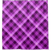 Elegant Orchid Paarse geruite douchegordijn (Voorkant)