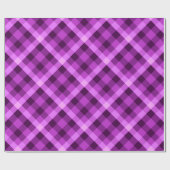 Elegant Orchid Paarse geruite wikkelpapier Cadeaupapier (Vlak)