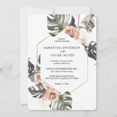 Elegant Orchid & Rozen Waterverf Lijst Kaart (Voorkant)