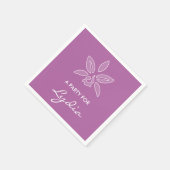 Elegant orchid Simple Bold Paars Flower met naam Servetten (Hoek)