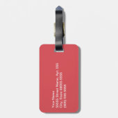 Elegant orchid Simple Hot Red Flower met naam Bagagelabel (Achterkant verticaal)