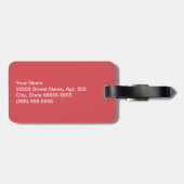 Elegant orchid Simple Hot Red Flower met naam Bagagelabel (Achterkant horizontaal)